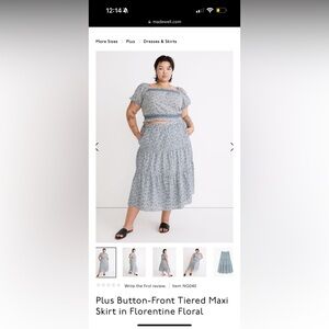 Madewell button front floral maxi skirt